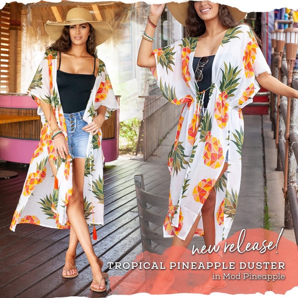 Grace & Lace Pineapple Print Kimono